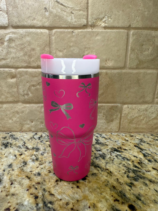 16oz Pink bow cup